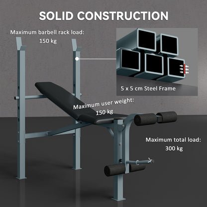 Adjustable Multi Use Weight Bench Barbell Stand Chest Leg Abs Training Home Gym