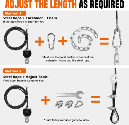 Weight Cable Pulley System Gym, Upgraded Cable Pulley Attachments for LAT Pull Down, Biceps Curl, Tricep, Arm Workouts - Home Gym Add on Equipment