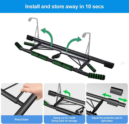 Pull up Bar Door Frame Fitness Chin-Up Bar for Home Gym Equipment, with Professional Training Suspension Strap Set