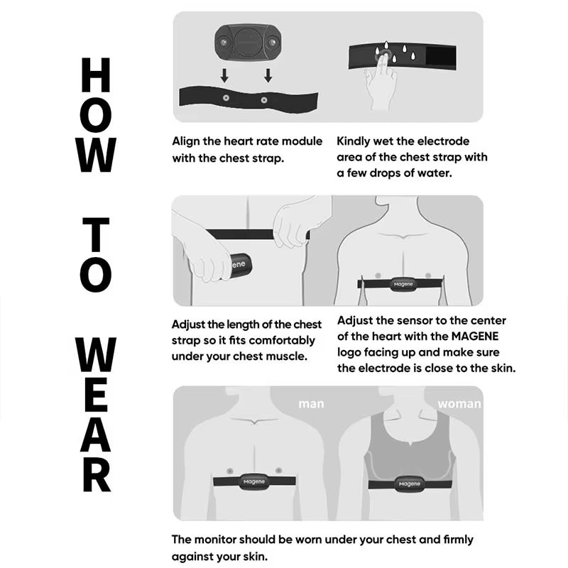 H303 Heart Rate Sensor Bluetooth ANT Upgrade H64 HR Monitor with Chest Strap Dual Mode Computer Bike Sports Band Belt