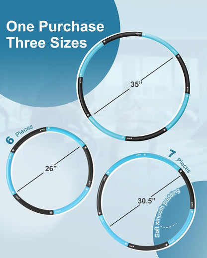 FEECCO Weighted Fitness Hoop for Adults, 1-2.3Kg Weighted Hoop for Weight Loss