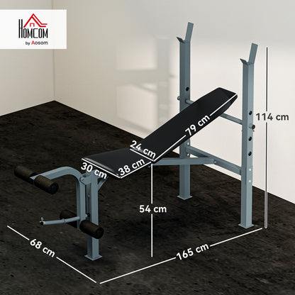 Adjustable Multi Use Weight Bench Barbell Stand Chest Leg Abs Training Home Gym