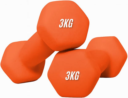 Neoprene Dumbbells Set Pair – Iron Hand Weights for Strength Training, Aerobic Workout & Home Gym Fitness (0.5Kg–10Kg)