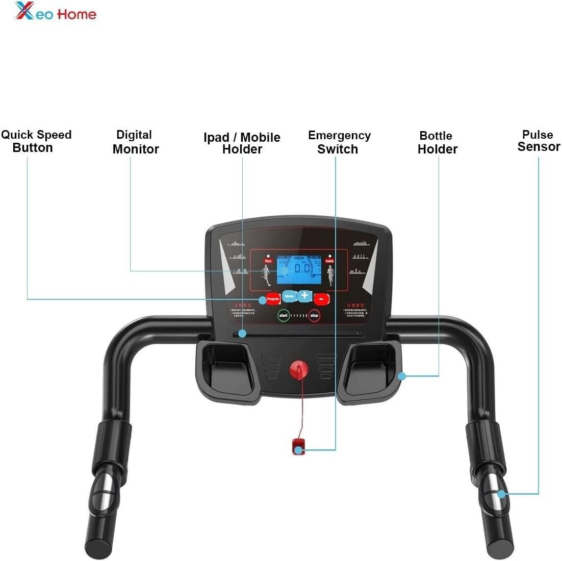 Treadmill Electric Running Walking Machine Manual 9% Incline Home Gym Folding UK