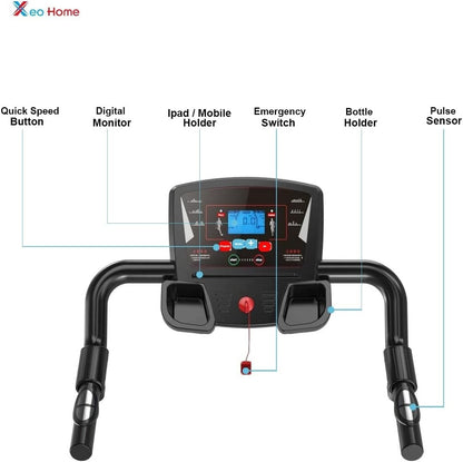 Treadmill Electric Running Walking Machine Manual 9% Incline Home Gym Folding UK