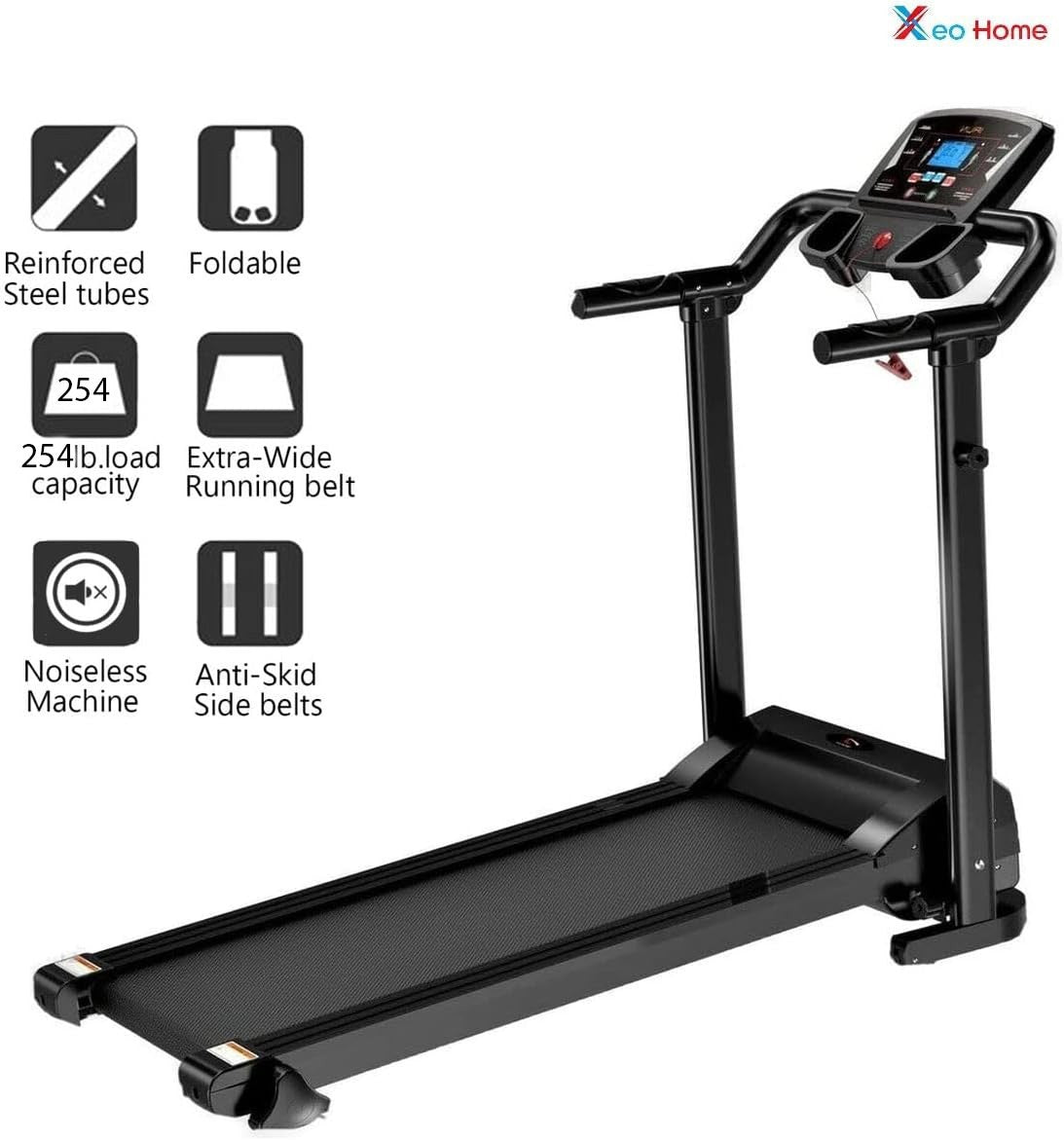 Treadmill Electric Running Walking Machine Manual 9% Incline Home Gym Folding UK
