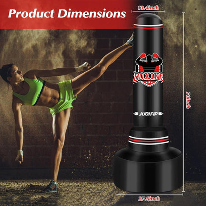 Punching Bag with Stand Adult 70”- Free Standing Boxing Bag with Boxing Gloves and Electric Air Pump, Women Men Stand Kickboxing Bags for Training MMA Muay Thai Fitness Beginners