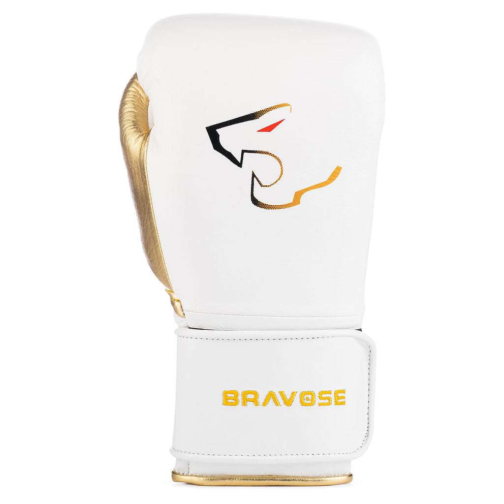 Elite Pro 2.0 Velcro Boxing Gloves - White Gold