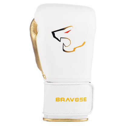 Elite Pro 2.0 Velcro Boxing Gloves - White Gold