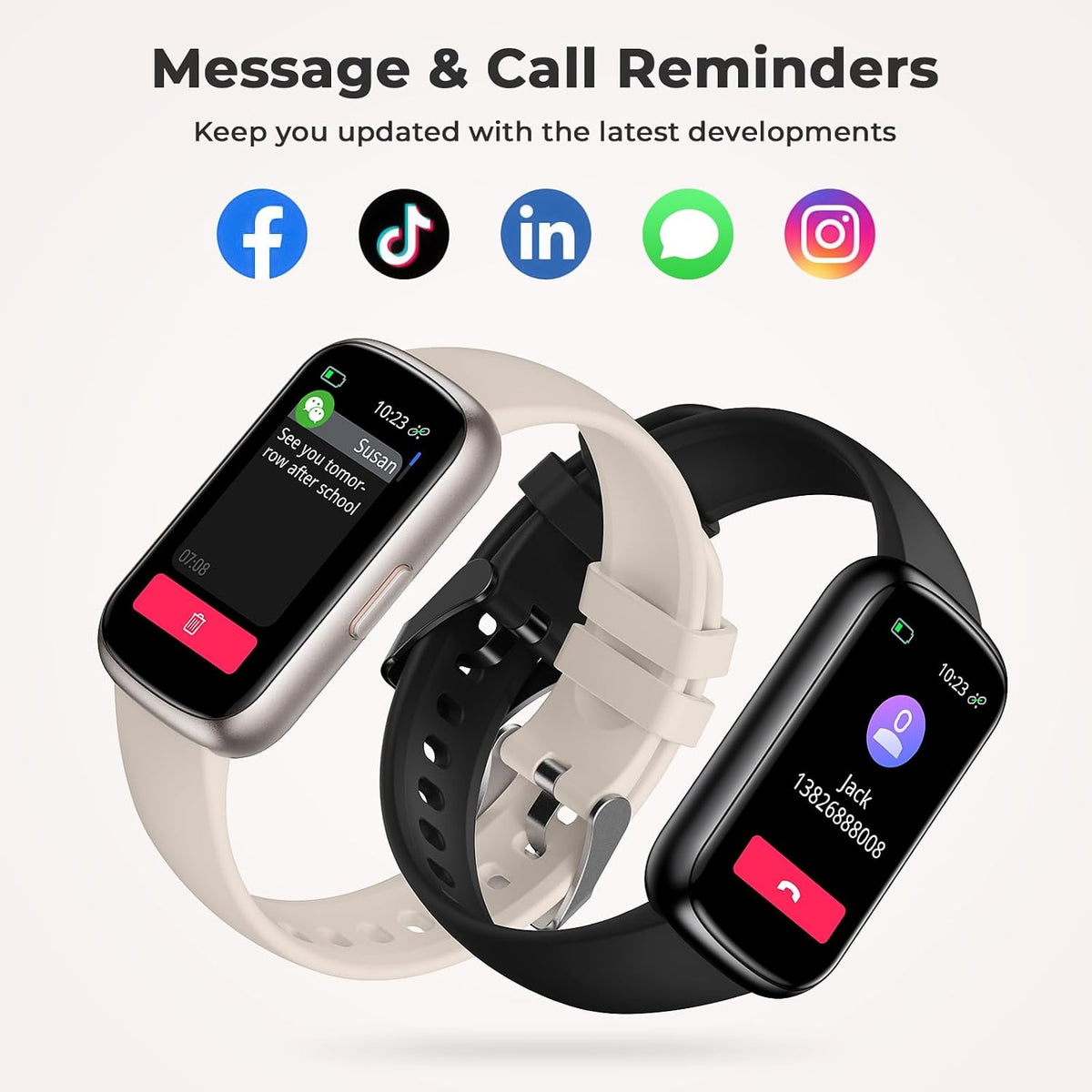 Fitness Tracker with 24/7 Heart Rate, Sleep Tracker, 3ATM Waterproof Fitness Watch/Activity Tracker/Pedometer, Smart Watch for Women Men with Calorie/Step Counter for Android & Ios, Black