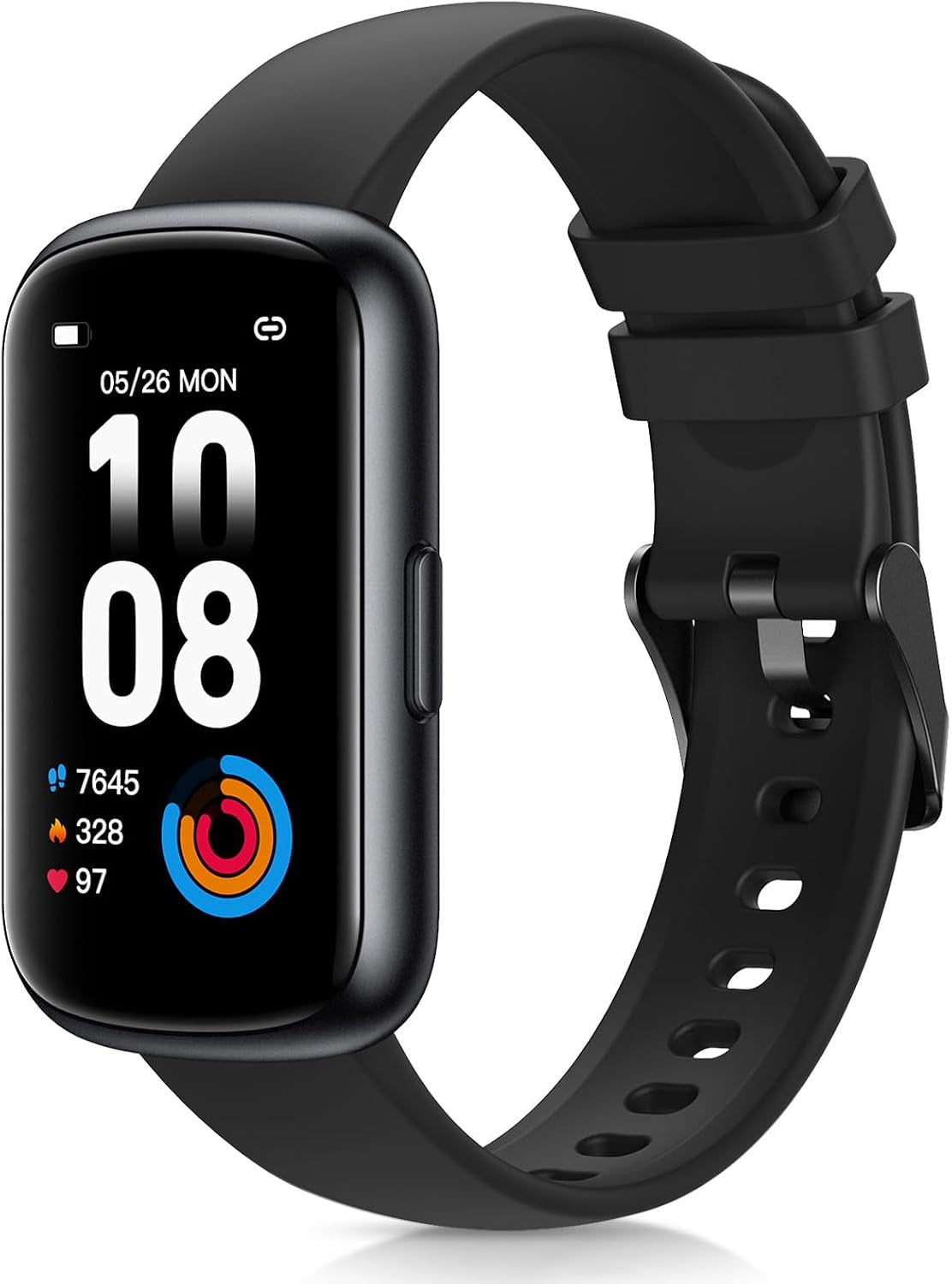 Fitness Tracker with 24/7 Heart Rate, Sleep Tracker, 3ATM Waterproof Fitness Watch/Activity Tracker/Pedometer, Smart Watch for Women Men with Calorie/Step Counter for Android & Ios, Black