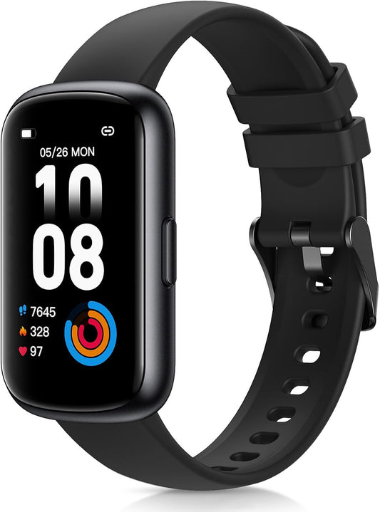 Fitness Tracker with 24/7 Heart Rate, Sleep Tracker, 3ATM Waterproof Fitness Watch/Activity Tracker/Pedometer, Smart Watch for Women Men with Calorie/Step Counter for Android & Ios, Black