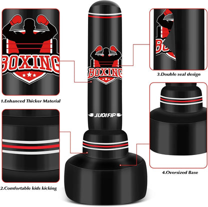 Punching Bag with Stand Adult 70”- Free Standing Boxing Bag with Boxing Gloves and Electric Air Pump, Women Men Stand Kickboxing Bags for Training MMA Muay Thai Fitness Beginners
