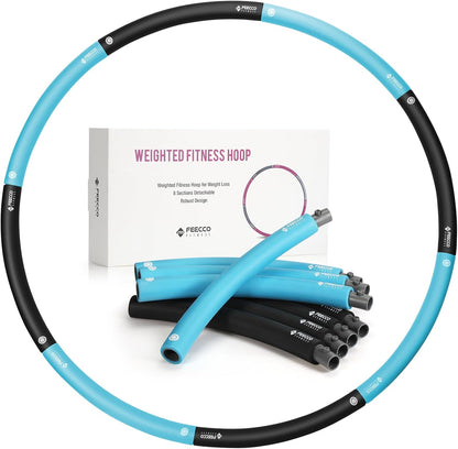 FEECCO Weighted Fitness Hoop for Adults, 1-2.3Kg Weighted Hoop for Weight Loss