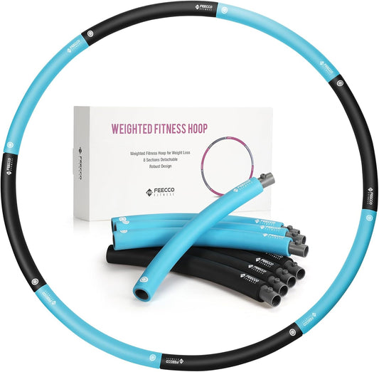 FEECCO Weighted Fitness Hoop for Adults, 1-2.3Kg Weighted Hoop for Weight Loss