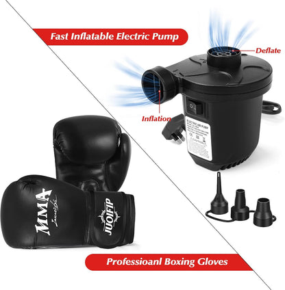 Punching Bag with Stand Adult 70”- Free Standing Boxing Bag with Boxing Gloves and Electric Air Pump, Women Men Stand Kickboxing Bags for Training MMA Muay Thai Fitness Beginners