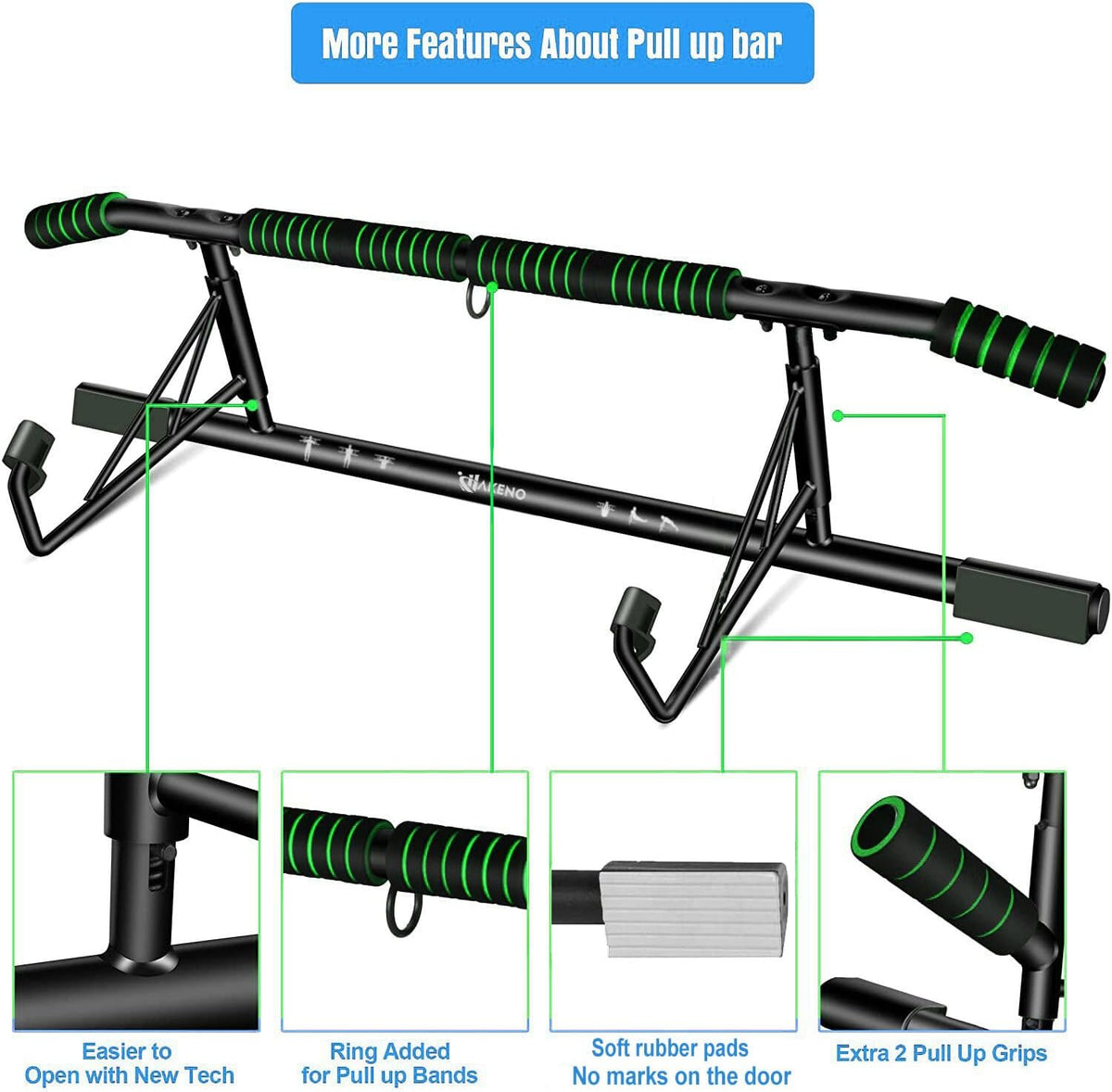 Pull up Bar Door Frame Fitness Chin-Up Bar for Home Gym Equipment, with Professional Training Suspension Strap Set