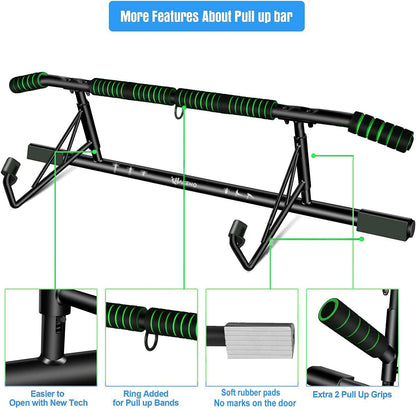 Pull up Bar Door Frame Fitness Chin-Up Bar for Home Gym Equipment, with Professional Training Suspension Strap Set