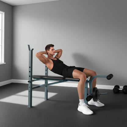 Adjustable Multi Use Weight Bench Barbell Stand Chest Leg Abs Training Home Gym